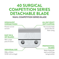Wahl Professional Animal detachable blade assembly close-up highlights quick tool changes.