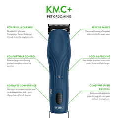 Wahl Professional Animal KMC Plus detachable blade setup enables fast blade changes