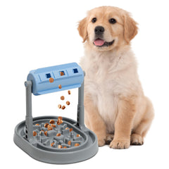 Wahliwahli upgraded adjustable slow feeder dog bowl with adjustable height supports paced feeding.