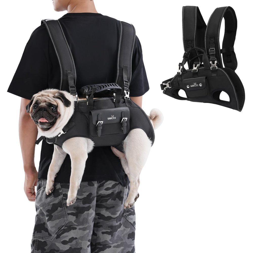 Wakytu dog backpack carrier outer fabric provides weather-ready protection.