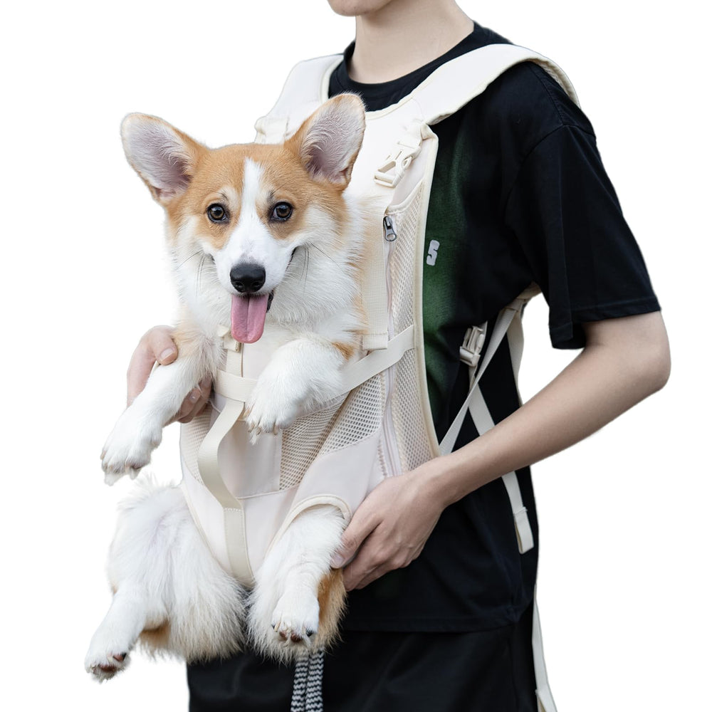 Wakytu dog front carrier leg-out design supports secure travel.