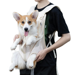 Wakytu dog front carrier leg-out design supports secure travel.