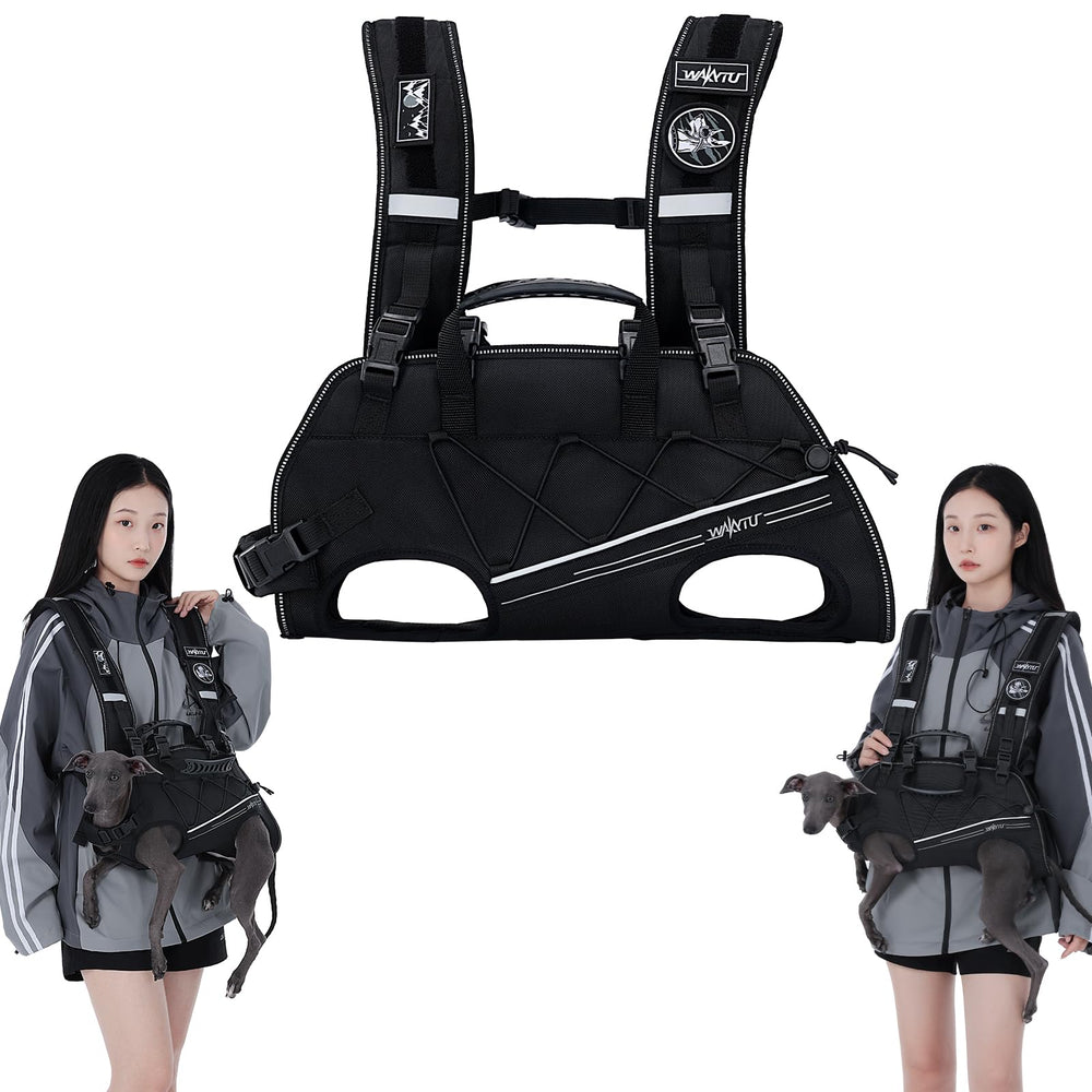 Wakytu dog lift harness small front view with comfortable padding for mobility