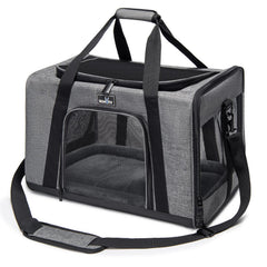 Wakytu pet carrier folded compactly for easy storage during travel