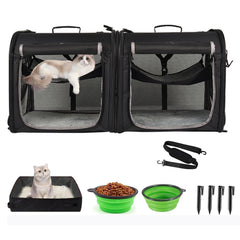 Wakytu portable 2-in-1 pet carrier collapsible for quick travel setup