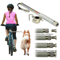 Walky Dog Plus installation on bike showing quick setup for road-ready dog walking