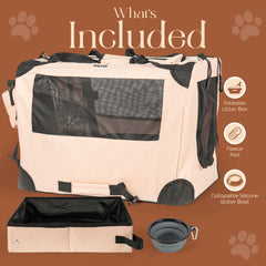Wamhi Large Cat Carrier foldable water bowl for easy hydration on the go.