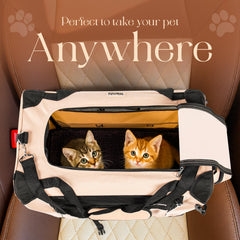 Wamhi Large Cat Carrier removable fleece pad for cozy rides.
