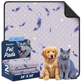 WanpeeGoo feather-pattern 24x24 pad offers a soft, absorbent training surface