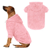Waoduld 5XL dog sweater pink front view for extra warmth indoors.