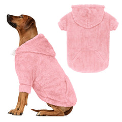Waoduld 5XL dog sweater pink front view for extra warmth indoors.