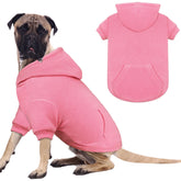 Waoduld pink XXL dog hoodie front view showing cozy warmth for large dogs