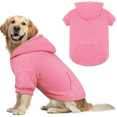 Waoduld pink XL dog hoodie front view showing cozy warmth for chilly walks