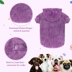 Waoduld dog sweater hoodie with pocket for small items.