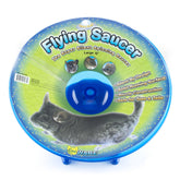 Ware Manufacturing Flying Saucer Exercise Wheel 12-inch in action provides a quiet, safe workout for small pets.