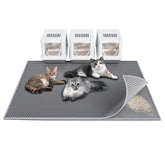 Waretary Cat Litter Mat 47x36 gray wide surface traps litter and protects floors.