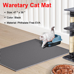 Waretary Cat Litter Mat honeycomb top gray shows 10 mm holes for quick fall-through.