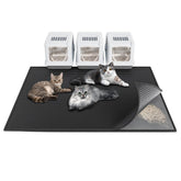 Waretary cat litter mat XL 47x36 top view showing large containment area.
