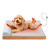 WARKEY heated dog bed front view shows orthopedic comfort for larger dogs