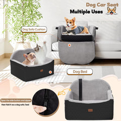 WarmInsula dog car seat side pockets highlighting convenient storage on the go