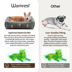 Warmrest dog bed non-slip bottom demonstrates stable placement on smooth floors.