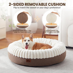 Warmrest Donut Bed fluffy faux fur enhances cozy lounging