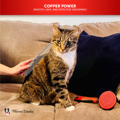 Warren London Cat DeMatter Pro Max used on a long-haired cat for detangling.