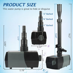 WaterRebirth HSUP2100F rotatable front intake hoses enable versatile low suction operation.
