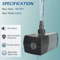 WaterRebirth HSUP3000F fountain jet in action for dynamic water displays.