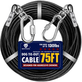 WATFOON 75ft dog tie-out cable for spacious yard exploration.