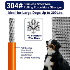 WATFOON tie-out cable with 1000lbs break strength supports large dogs safely.