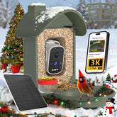 WAVEEME bird feeder camera front view for easy backyard birdwatching and AI recognition.