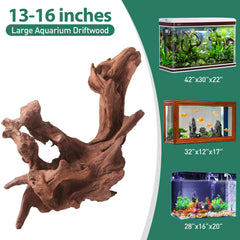 WDEFUN driftwood aquarium texture closeup showcases rugged surface for natural terrarium look.