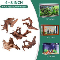 WDEFUN driftwood betta hideout provides a cozy shelter for small fish habitats.