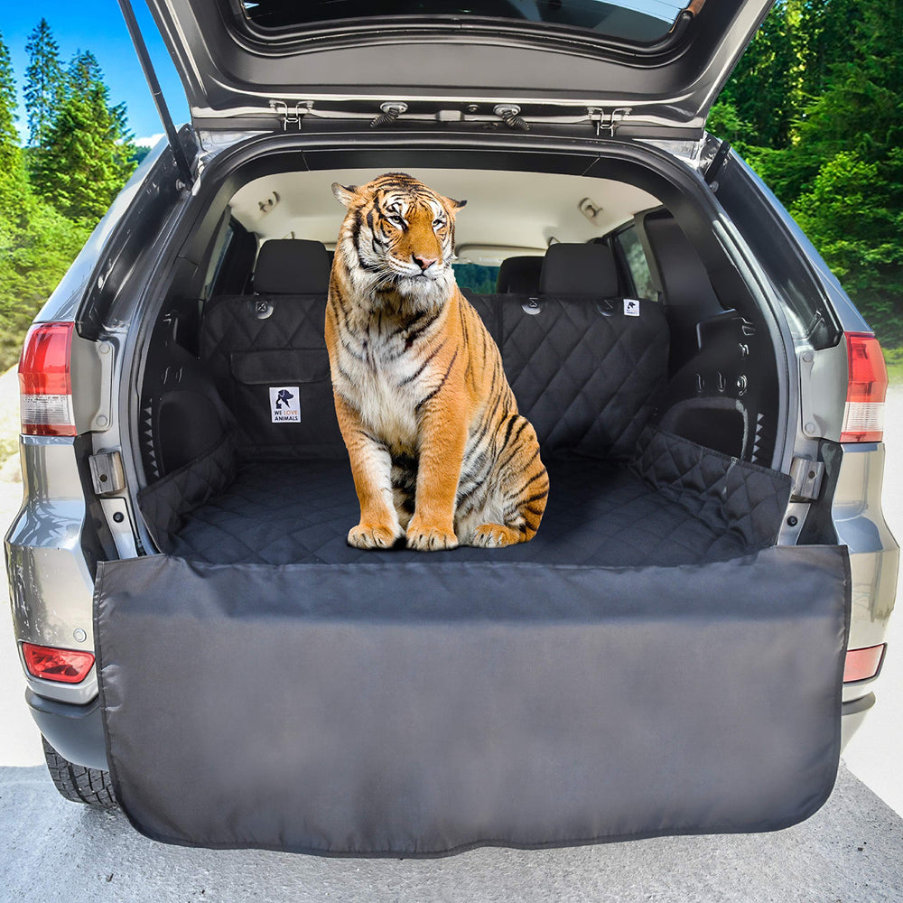 WE LOVE ANIMALS SUV cargo liner protects back seat from hair and spills