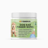 We Love Doodles dog ear wipes pack closeup for clean, deodorized ears
