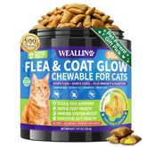 WEALLIN cat chews chicken-exterior and creamy-center, ideal for tasty daily flea prevention.