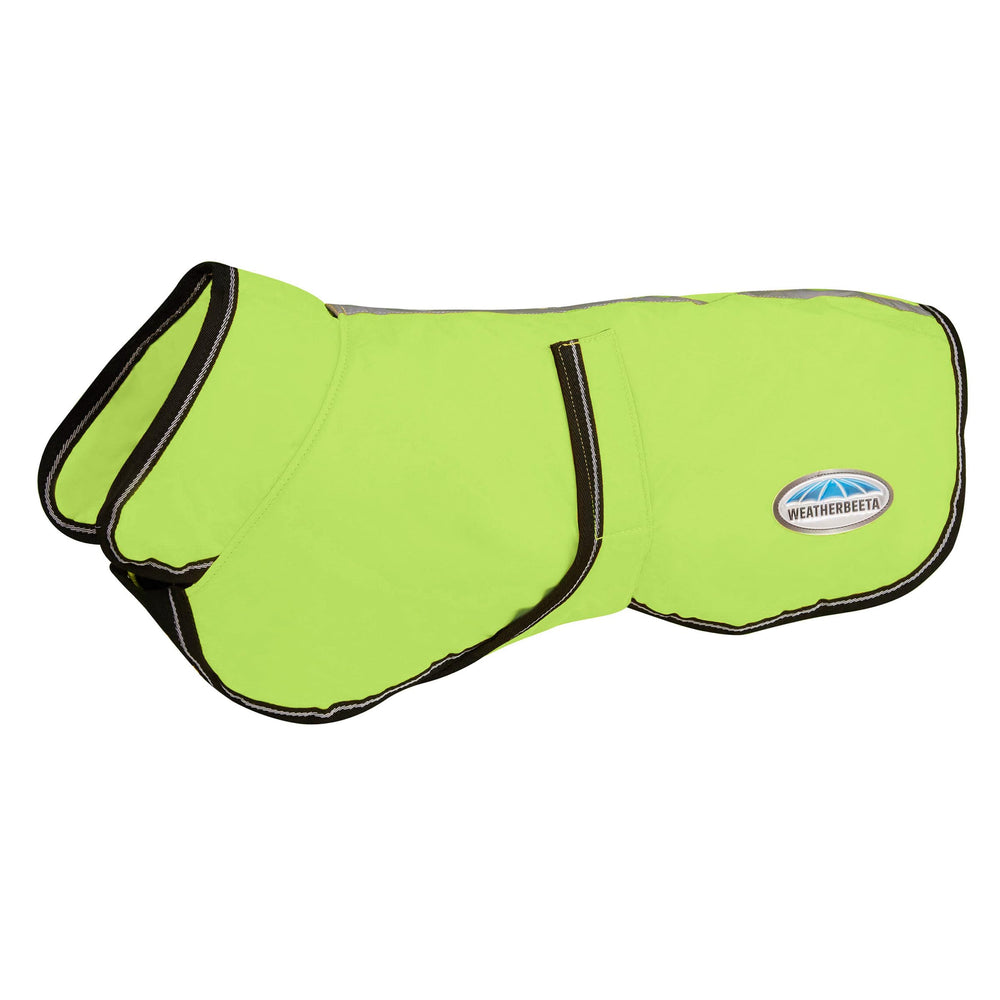WeatherBeeta ComFiTec Reflective Parka on a dog, high visibility for night walks