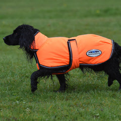 WeatherBeeta ComFiTec Reflective Parka front view shows secure wrap chest closure for warmth.