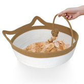 WEAVELYRICS cotton rope cat bed medium diameter offering cozy naps on the sofa