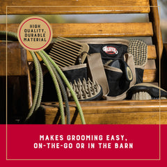 Weaver Leather grooming kit tools laid out for quick grooming at a glance.