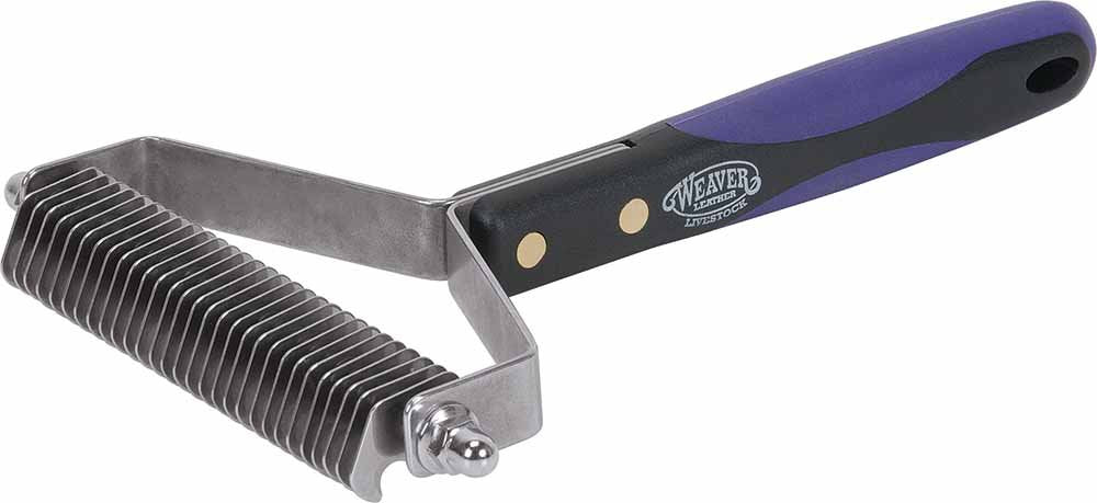 Weaver Leather Livestock Shedding Comb 4-inch head for gentle undercoat grooming.