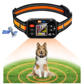 WeChip wireless dog fence collar showing outdoor containment for safe play.
