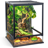 Wedoelsim full glass panoramic vivarium view enabling unobstructed reptile observation.