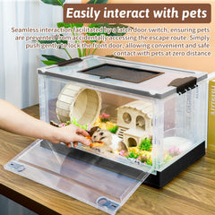 Wedoelsim hamster cage castle and wheel offer enrichment and exercise inside.