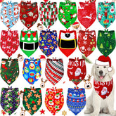 Weewooday Christmas dog bandana set with multi-patterns for festive photos
