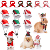 Weewooday hat stripe view, festive holiday look on a small pet.