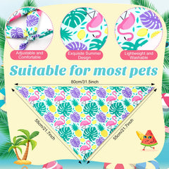 Weewooday Hawaiian dog bandana flamingo pattern for cute beach party vibes