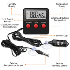 Weewooday indoor outdoor terrarium monitor with wide ranges helps track habitat conditions.