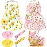 Weewooday two-sets rabbit dress cherry pineapple on small pet for photo-ready look